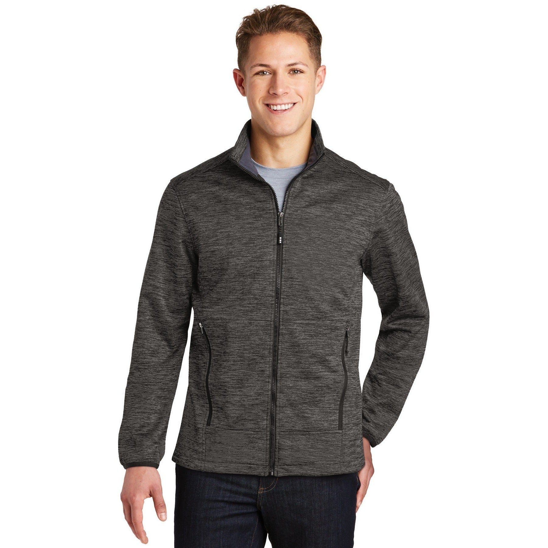 Sport-Tek-Sport-Tek® PosiCharge® Electric Heather Soft Shell Jacket. JST30-MedTech-2